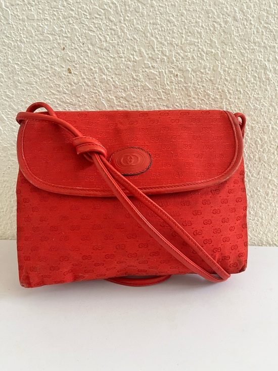 Gucci Handbags - Gucci Red Monogram Crossbody Bag